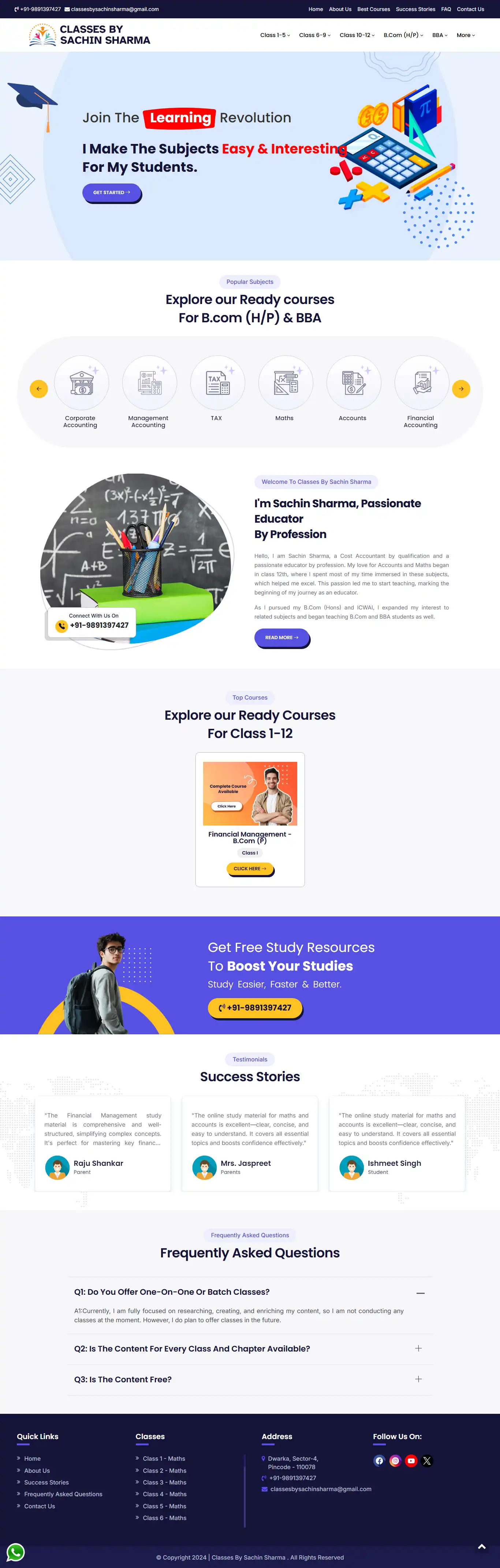 Classes by Sachin Sharma